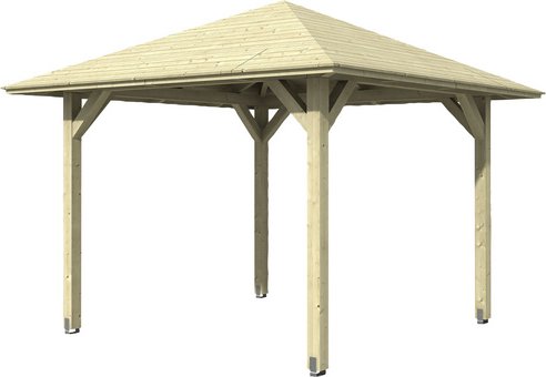 SKANHOLZ Pavillon »Cannes 1«, Zeltdach, viereckig, BxHxT: 374 x 314 x 374 cm - beige