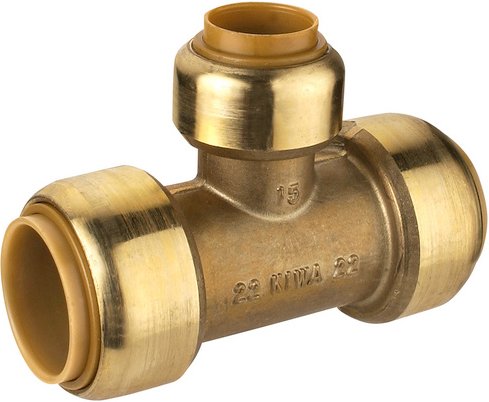 CORNAT T-Stück, Metall - goldfarben