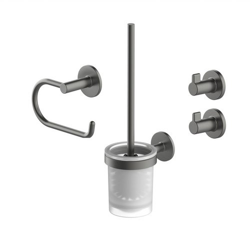 LENZ Bad-Accessoire-Set »SIVO«, Graphit, Montageart: Kleben oder Bohren - grau