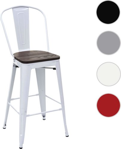 MVG Barhocker »MVG-A73«, Extra hohe Rückenlehne - weiss