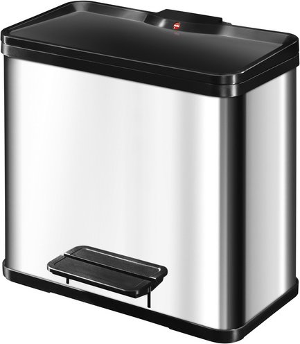HAILO Tret-Abfalleimer »Öko trio Plus«, edelstahlfarben, 27 l - silberfarben