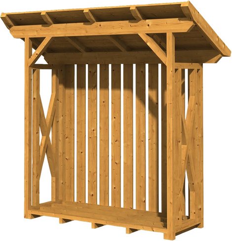 SKANHOLZ Kaminholzunterstand »Lars 1«, BxHxL: 240 x 234 x 102 cm, natur - beige