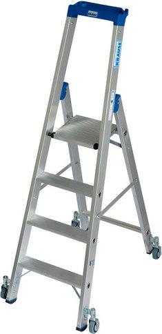 Thumbnail - KRAUSE Stufen-Stehleiter »STABILO«, 4 Sprossen, Aluminium - silberfarben