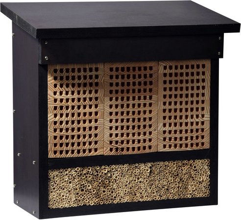 DOBAR Profi-Insektenhotel mit Pfahlständer - schwarz
