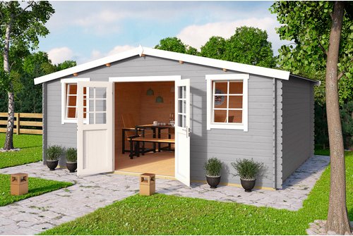 Thumbnail - LASITA MAJA Gartenhaus »Wels 5«, Holz, BxHxT: 548,8 x 245,1 x 420 cm (Außenmaße inkl. Dachüberstand) - grau