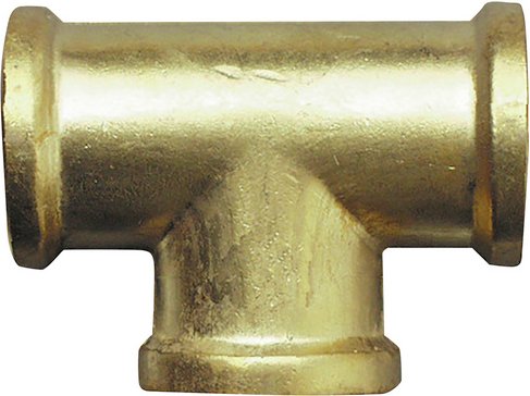CORNAT T-Stück, Messing, Innengewinde: 1" - goldfarben