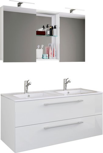 Thumbnail - VCM Badmöbel-Set »Budasi«, 3-teilig, mit Spiegelschrank - weiss