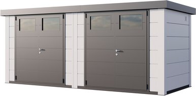 Telluria Gerätehaus »DUO«, BxHxT: 542 x 219 x 228 cm (Außenmaß inkl. Dachüberstand) - weiss