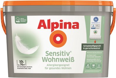 ALPINA Dispersionsfarbe »Sensitiv®«, Wohnweiss 10 Liter