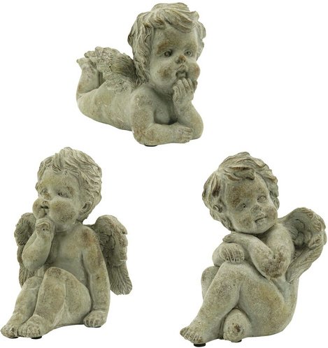 Flowerbox Engelfigur - grau