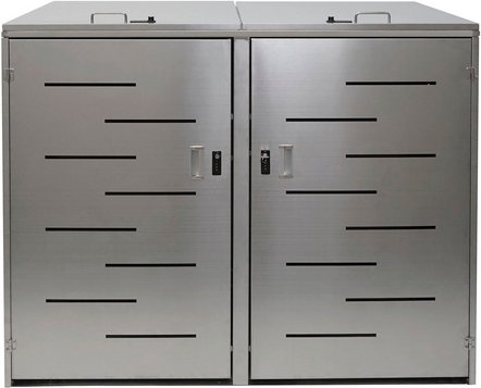 MVG Mülltonnenverkleidung »MVG-E83«, XL 2er/4er, BxHxT: 141 x 116 x 98 cm, erweiterbar - silberfarben
