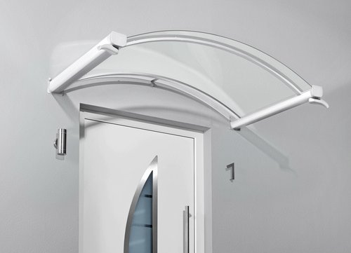 GUTTA Bogenvordach »BV/B«, Acrylglas, weiß/klar - weiss