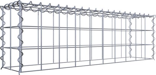 Gabiona Gabione, silbergrau, Maschenweite 10 cm x 10 cm, Spirale - silberfarben