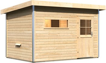 KARIBU Saunahaus »Schwanenburg«, 336x231x227 cm - braun