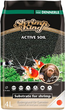 DENNERLE Bodengrund »Shrimp King Active Soil «, 4.0 l - schwarz