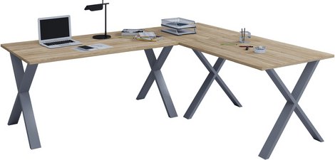 VCM Eck-Schreibtisch »Lona«, BxHxL: 50 x 76 x 190 cm - braun