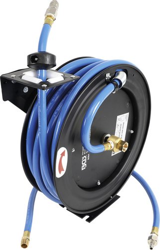 Thumbnail - BGS Technic Druckluftschlauch, mit Aufroller, automatisch, 15 m - blau | schwarz