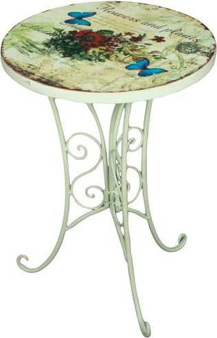 Thumbnail - GARDEN PLEASURE Beistelltisch-Set »FLORAL«, Ø: 38 cm, Eisen - bunt