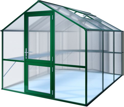 KGT Gewächshaus »Rose«, 7,53 m², Kunststoff/Aluminium, winterfest - gruen