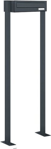 AL BRIEFKASTENSYSTEME Briefkasten, Parteien: 1, Zaundurchwurf, BxHxT: 153,108 x 150,0 x 27,5 cm - grau