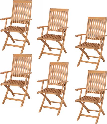 GARDAMO Klappsessel »Paleros«, 6er-Set, Akazie - braun