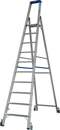 KRAUSE Stufen-Stehleiter »STABILO«, 10 Sprossen, Aluminium - silberfarben