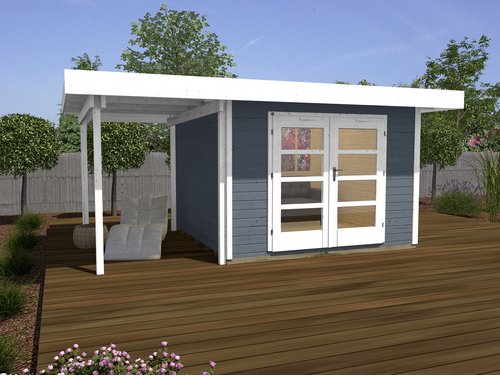 Thumbnail - WEKA Gartenhaus »126 Plus Gr.1 A«, Holz, BxHxT: 500 x 249 x 241 cm (Außenmaße inkl. Dachüberstand) - grau