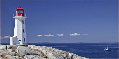 mySPOTTI Badrückwand »Lighthouse«, BxH:90 cm x 45 cm, blau