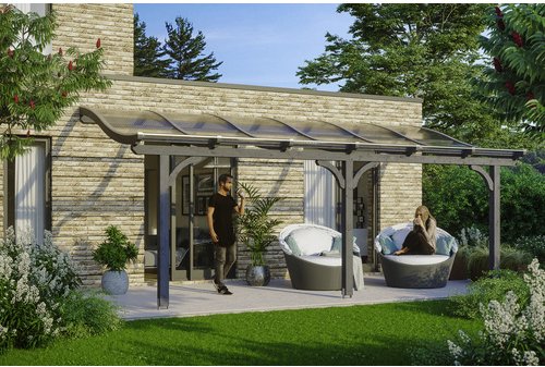 SKANHOLZ Terrassenüberdachung »Venezia«, Breite: 648 cm, Dach: Polycarbonat (PC), schiefergrau
