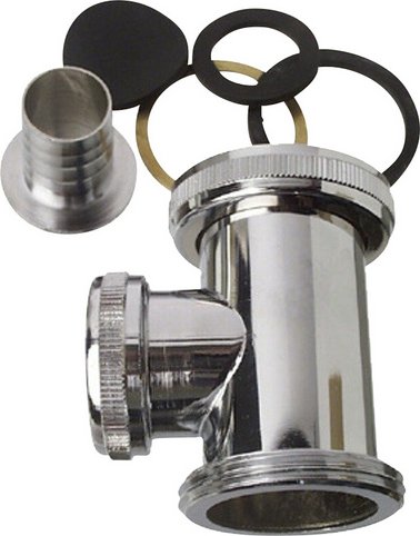 WELLWATER Abfluss-Zwischenstück, Messing, 1 1/4" - silberfarben