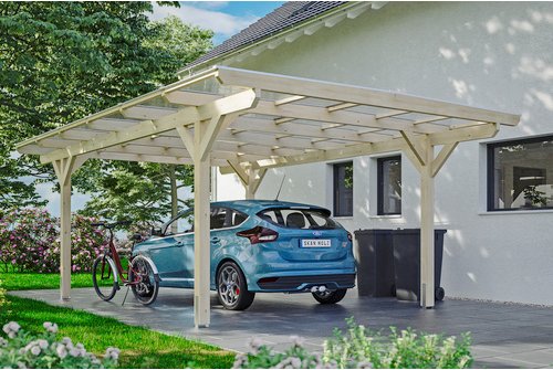SKANHOLZ Carport »Odenwald«, BxT: 428 x 648 cm, Firsthöhe: 238 cm, unbehandelt - beige