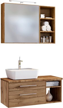 HELD MÖBEL Waschtisch-Set »DAVOS«, 7-teilig - braun