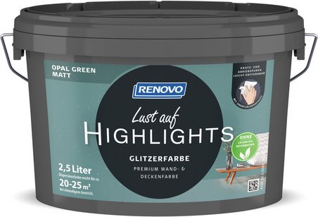 RENOVO Innenfarbe, »Lust auf HIGHLIGHTS«, Opal Green, matt, 2,5 l - gruen
