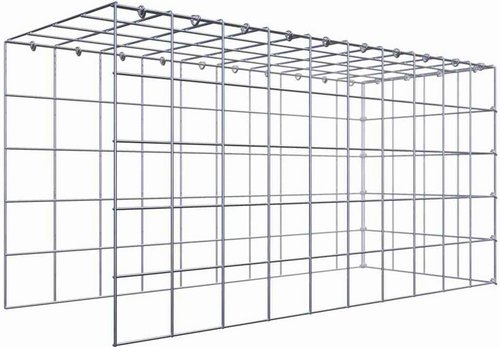 Thumbnail - Gabiona Gabione, silbergrau, Maschenweite 10 cm x 10 cm, C-Ring - silberfarben