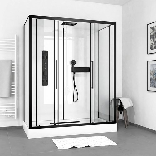 Marwell Komplettdusche »White XXL«, HxT: 215 x 85 cm - weiss | schwarz