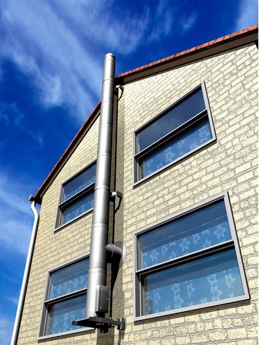 Tecnovis Außenwandkamin-Set »Zitec-Pro«, Ø180 mm - silberfarben