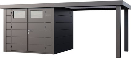 Telluria Gerätehaus »Classico«, BxHxT: 572 x 219 x 258 cm (Außenmaß inkl. Dachüberstand) - silberfarben