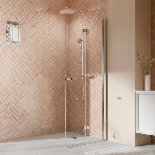 BREUER Duschwand »Elana 2.0«, rund, walk in, Drehfalttür, 1000, rechts - silberfarben