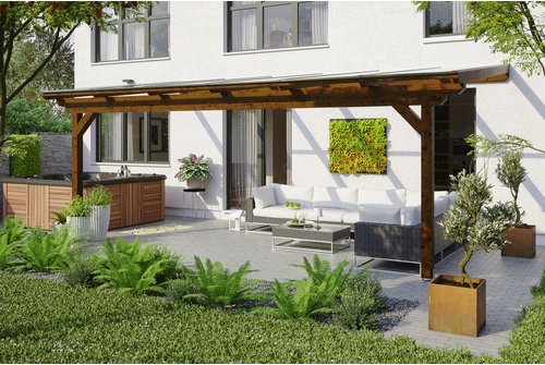 Thumbnail - SKANHOLZ Terrassenüberdachung »Ancona«, Breite: 648 cm, Dach: Polycarbonat (PC), nussbaum - braun