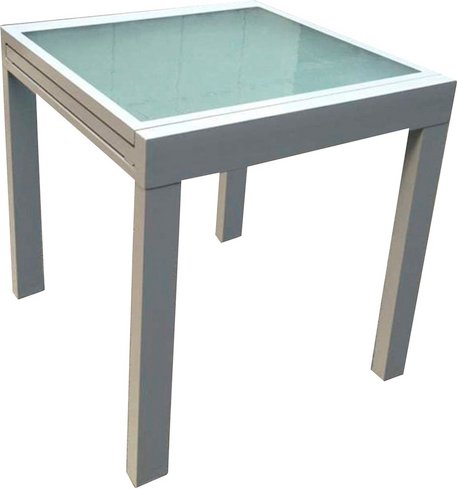 GARDEN PLEASURE Ausziehtisch »LOLA«, BxL: 65 x 130 cm, Glas - grau