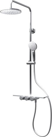 SCHULTE Duschsystem »Modern«, HxT: 112 x 45,5 cm, Messing, inkl. Thermostat - silberfarben