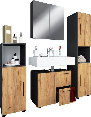 VCM Badmöbel-Set »Flandu«, 4-tlg., anthrazit - grau