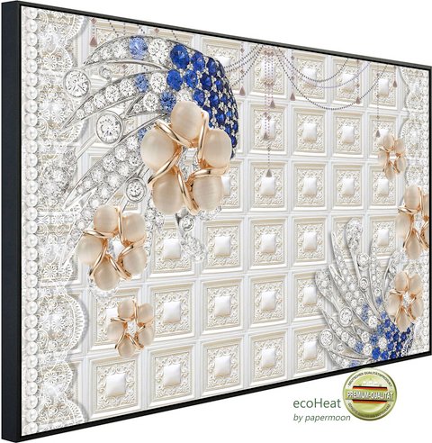 papermoon Infrarotheizung »EcoHeat - Muster mit Blumen«, Matt-Effekt - bunt