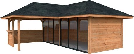 Thumbnail - PALMAKO Pavillon »Bianca Set 222 Slide«, BxHxT: 588 x 319 x 588 cm, Braun
