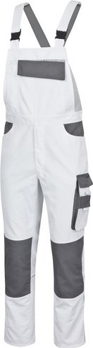 Thumbnail - safety and more Latzhose »EXTREME«, weiß/grau, Polyester/Baumwolle, Gr. XXL - weiss