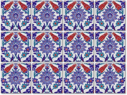 Thumbnail - K&L Wall Art Fliesenaufkleber »Jugendstil Blumenkranz Kacheln«, selbstklebend