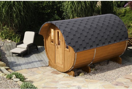 WOLFF FINNHAUS Fasssauna »Basic«, Fichtenholz, beige, 6 Personen