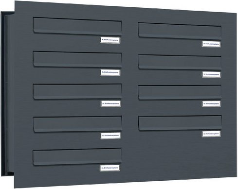 AL BRIEFKASTENSYSTEME Briefkasten, Parteien: 9, BxHxT: 76,8 x 57,5 x 48 cm - grau