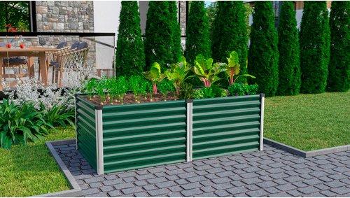 VITAVIA Hochbeet »Meta 630«, BxHxL: 96,17 x 63,2 x 187,68 cm, Zincalume/Aluminium - gruen