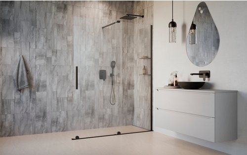 GEO Schiebetür »S9«, Für Walk-In, BxH: 120 x 200 cm, Klarglas, schwarz